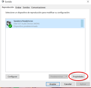 sonido windows 10 Menu sonido windows 10